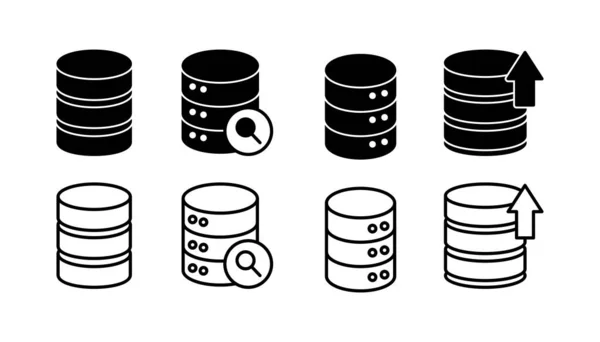 Vecteur Icône Base Données Icône Serveur Stockage — Image vectorielle