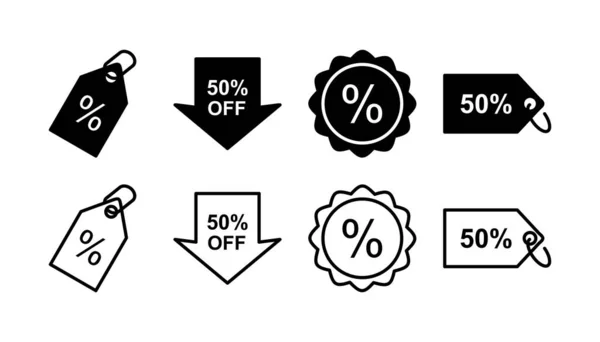 Discount Icon Vektor Shopping Tags Prozentsatz Symbol — Stockvektor