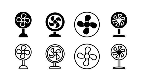 Вектор иконки вентилятора. иконка вентилятора. пропеллер. потолок