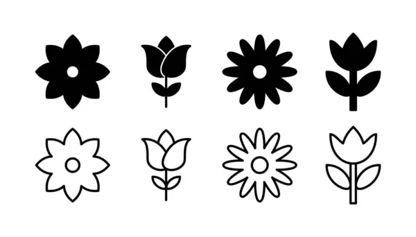Blomsterikon Vektor Blomsterikon Blomst Logo – Stock-vektor