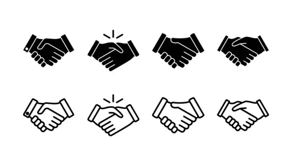 握手图标矢量 商业握手 合同协议 伙伴关系 — 图库矢量图片