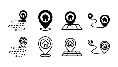 Adres simgesi vektörü. konum simgesi. Adres sembolü pin