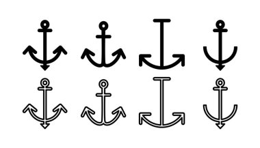 Çapa simgesi vektörü. Çapa işareti. deniz sembolü