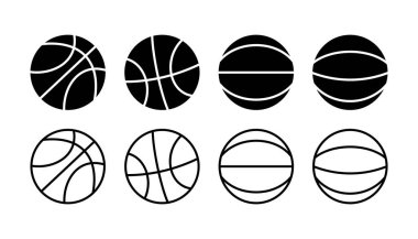 Basketbol ikonu vektörü. Basketbol logo vektör simgesi