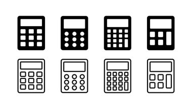 Hesap makinesi ikon vektörü. Matematik ikonu. finans imzası