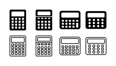 Hesap makinesi ikon vektörü. Matematik ikonu. finans imzası