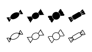 Şeker ikonu vektörü. Şeker vektörü simgesi