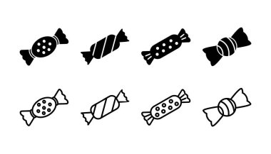 Şeker ikonu vektörü. Şeker vektörü simgesi