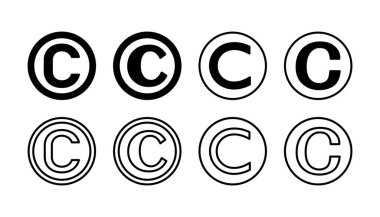 Telif hakkı simgesi vektörü. telif hakkı sembolü