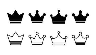Crown Simgesi vektörü. Web sitesi tasarımı için taç sembolü,