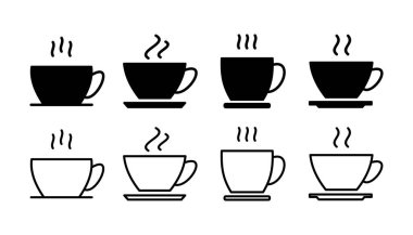 Kahve ikonu vektörü. Kahve fincanı ikonu. kupa
