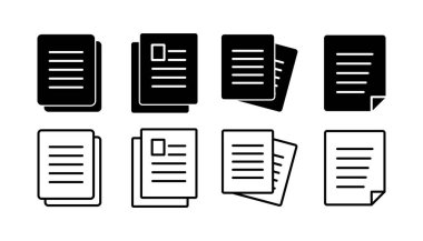 Belge simgesi vektörü. Kağıt ikonu. Dosya Simgesi