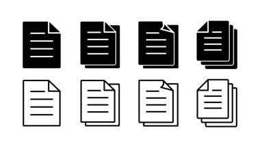 Belge simgesi vektörü. Kağıt ikonu. Dosya Simgesi