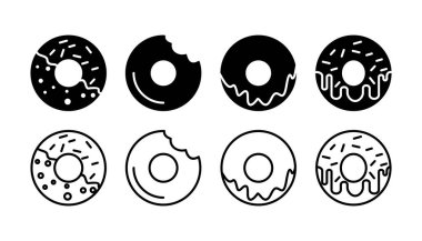 Çörek ikonu vektörü. Çörek ikonu. donut logosu