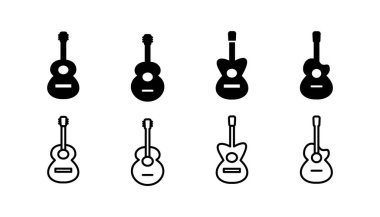 Gitar ikonu vektörü. müzik aleti işareti