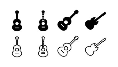Gitar ikonu vektörü. müzik aleti işareti
