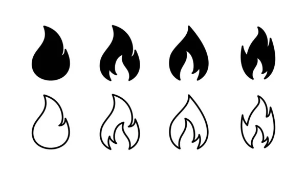 Wektor Ikony Ognia Ikona Płomienia Ognia — Wektor stockowy