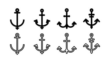 Çapa simgesi vektörü. Çapa işareti. deniz sembolü