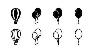 Balon simgesi vektörü. Hava balonu simgesi izole edildi