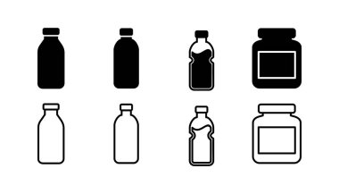 Şişe ikonu vektörü. Moda düz dizaynlı şişe simgesi