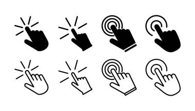 Simge vektörüne tıklayın. İmleç simgesi vektörü. işaret işareti