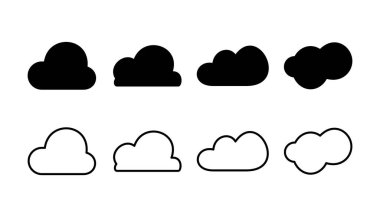 Bulut simgesi vektörü. Bulut verisi bulut hizmetleri