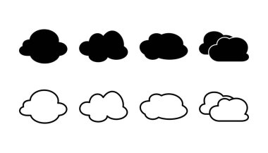 Bulut simgesi vektörü. Bulut verisi bulut hizmetleri