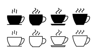 Kahve ikonu vektörü. Kahve fincanı ikonu. kupa