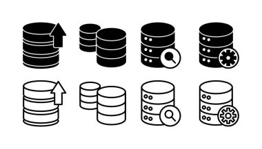 Veritabanı simge vektörü. sunucu simgesi. depolama