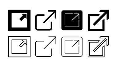 Dış bağlantı simgesi vektörü. Hiper bağlantı zinciri sembolü. İndir, paylaş,