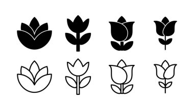 Çiçek ikonu vektörü. Çiçek ikonu. çiçek logosu