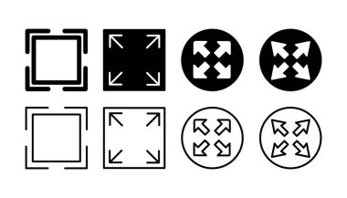 Tam ekran simge vektörü. tam ekran simgesini genişlet