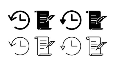 Tarih simgesi vektörü. Geçmiş simgesini yinele