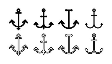 Çapa simgesi vektörü. Çapa işareti. deniz sembolü