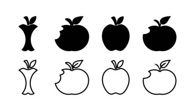 Elma ikonu vektörü. elma sembolü