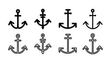 Çapa simgesi vektörü. Çapa işareti. deniz sembolü