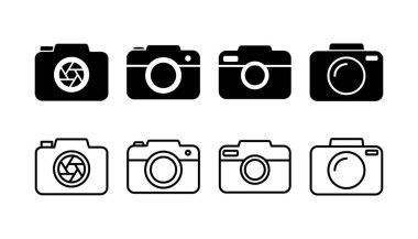 Kamera Simgesi modada izole edildi. Kamera sembolü web sitesi tasarımı