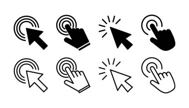 Simge vektörüne tıklayın. İmleç simgesi vektörü. işaret işareti