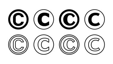 Telif hakkı simgesi vektörü. telif hakkı sembolü