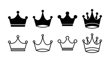 Crown Simgesi vektörü. Web sitesi tasarımı için taç sembolü,