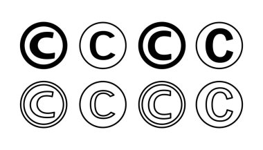 Telif hakkı simgesi vektörü. telif hakkı sembolü