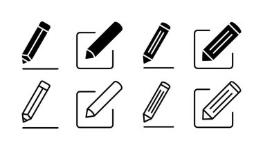 Simge vektörünü düzenle. Belge imza ve sembolünü düzenle. kalem