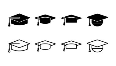 Eğitim ikonu vektörü. mezuniyet kapsülü vektörü