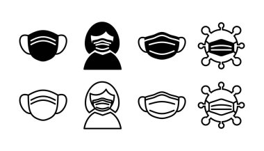 Yüz maskesi ikon vektörü. tıbbi Yüz Maskesi simgesi. 
