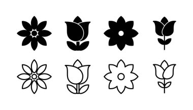 Çiçek ikonu vektörü. Çiçek ikonu. çiçek logosu