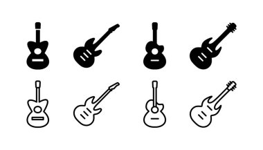 Gitar ikonu vektörü. müzik aleti işareti