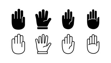 El simgesi vektörü. El sembolleri. Avuç