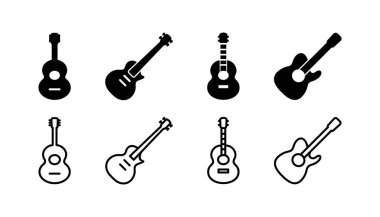 Gitar ikonu vektörü. müzik aleti işareti