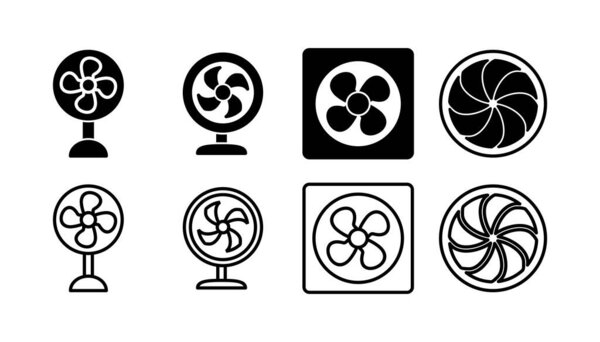 Вектор иконки вентилятора. иконка вентилятора. пропеллер. потолок