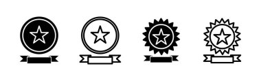 Simge vektörüne ulaş. Madalya ikon vektörü. Ödül. Sertifika. onaylandı
